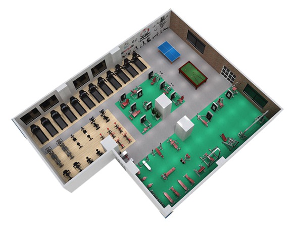 1000平方健身房配置方案-广西kaiyun开云电竞健身器材有限公司