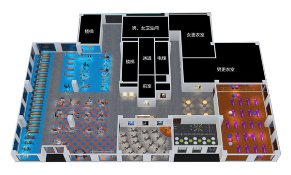 1500平方健身房配置方案-广西kaiyun开云电竞健身器材有限公司