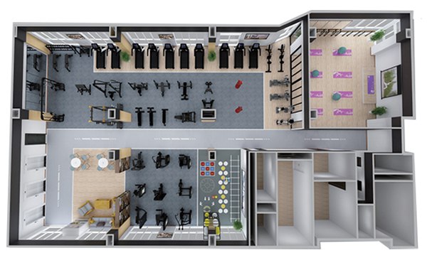 200-500平方健身房配置方案-广西kaiyun开云电竞健身器材有限公司